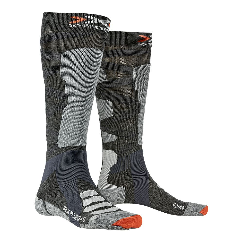 X-Socks SKI SILK MERINO - Chaussettes anthracite melange/grey melange