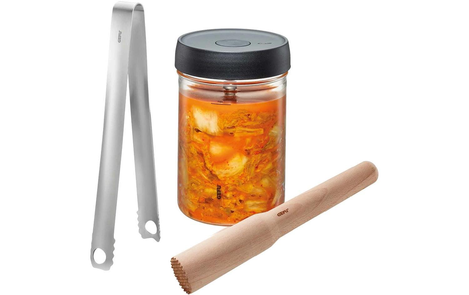 Fermentationsglas NATIVO 4-teilig, 1 LFermentationsgläser Set mit Deckel