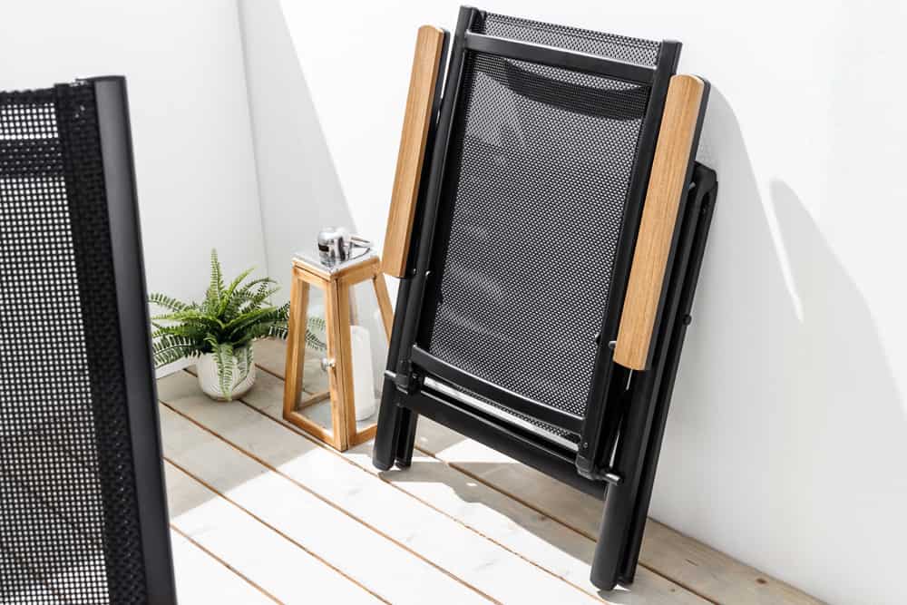 Outdoor Gartenstuhl DESIGNO anthrazit Aluminium klappbar wetterfest Hochlehner