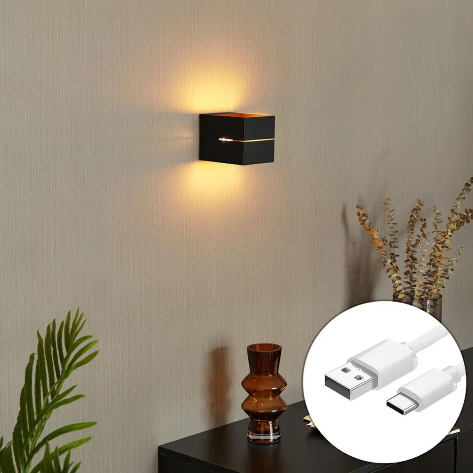 Qazqa wandlampen joris groove zwart geïntegreerde led