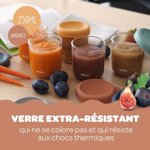 Coffret 2 Portions verre Honey/Bleu - BEABA