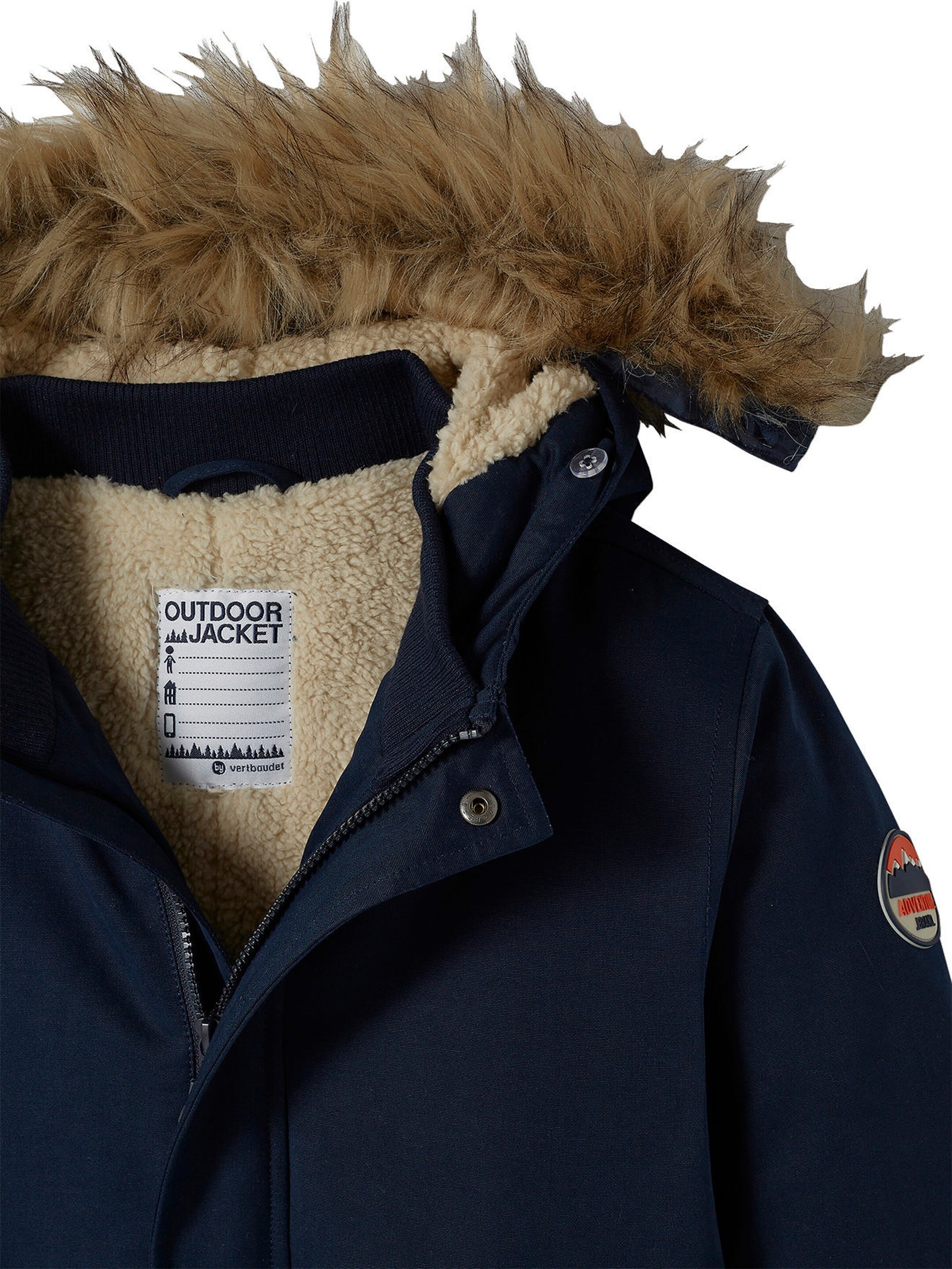 Vertbaudet Jungen Jacke mit Kapuze, Wattierung Recycling-Polyester marine