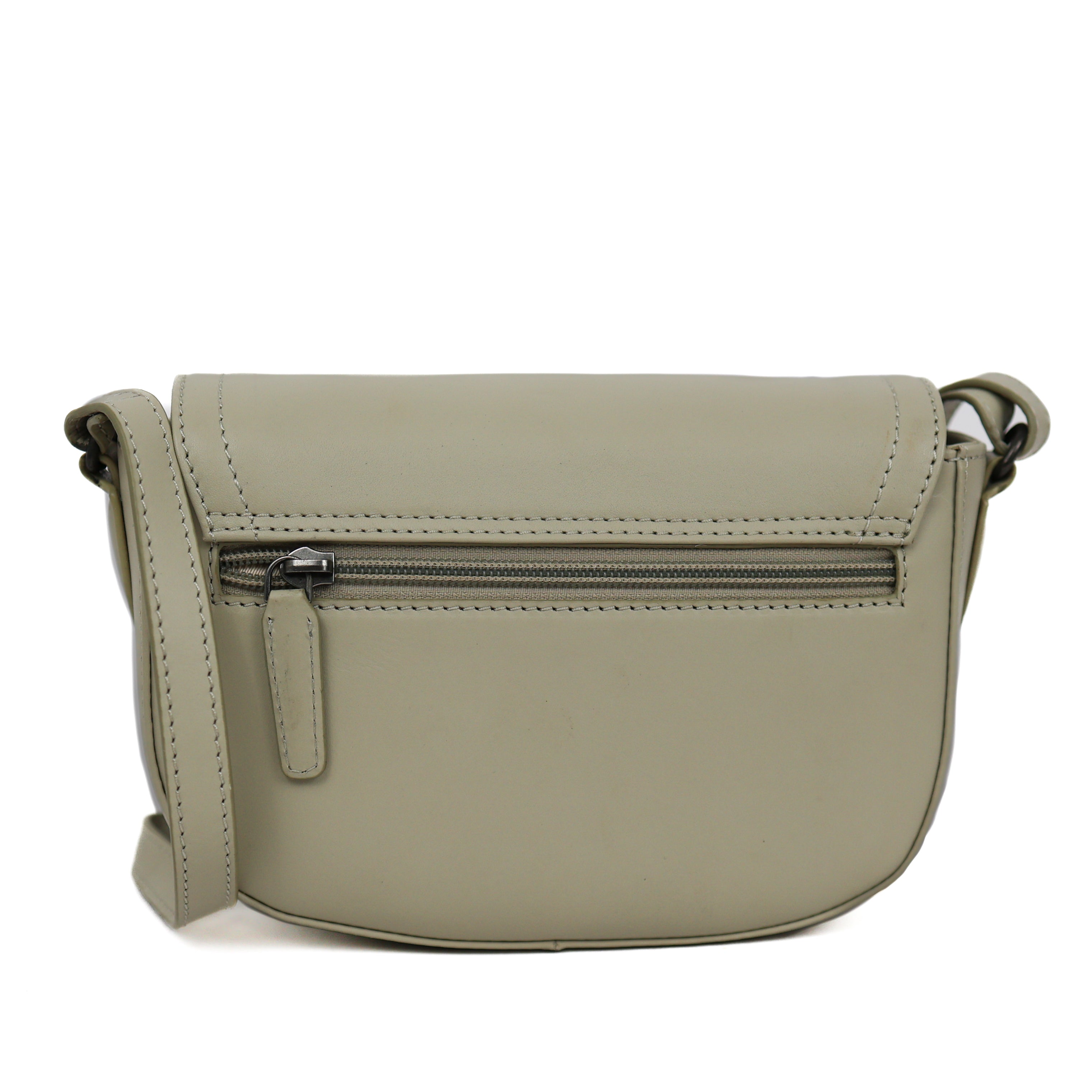 Schoudertasje met flap 'Anastasia' Khaki Khaki