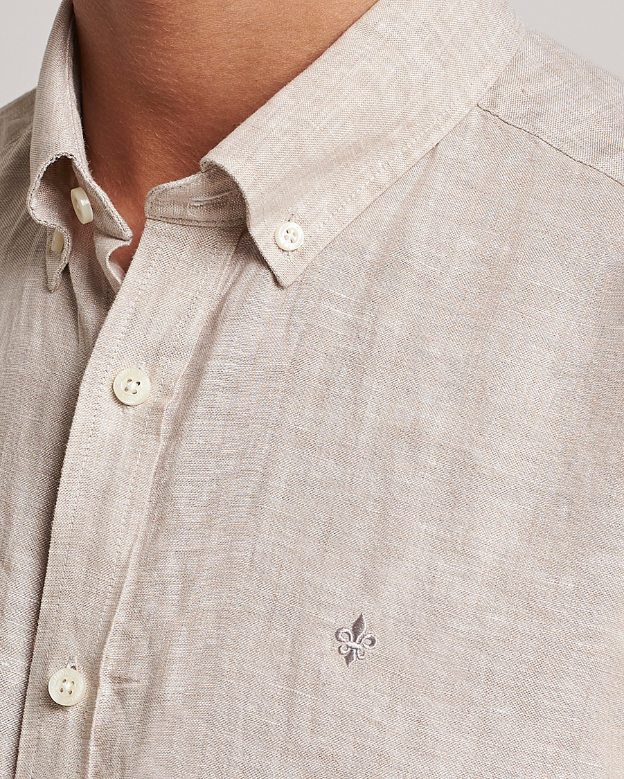 Morris Douglas Short Sleeve Linen Shirt Khaki
