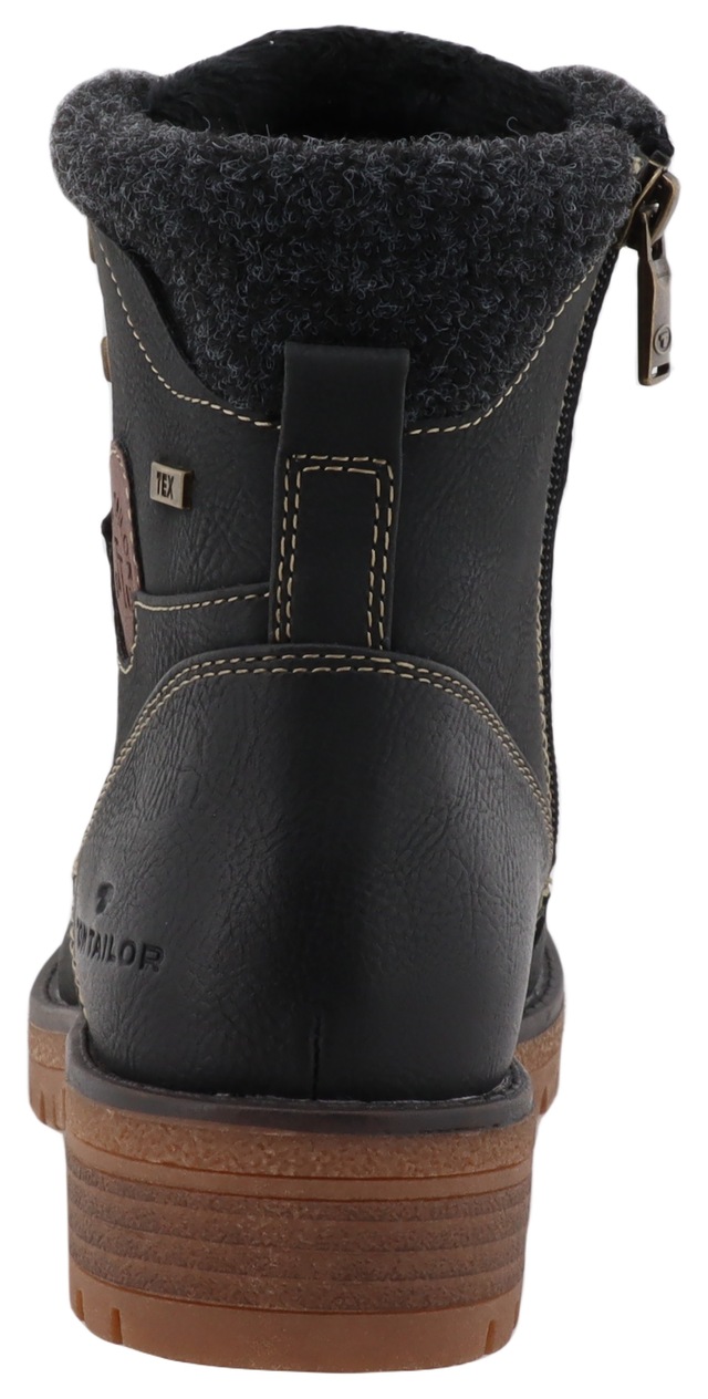 TOM TAILOR Schnürboots  , Blockabsatz, Outdoorschuh, Schnürstiefelette mit Reissverschluss