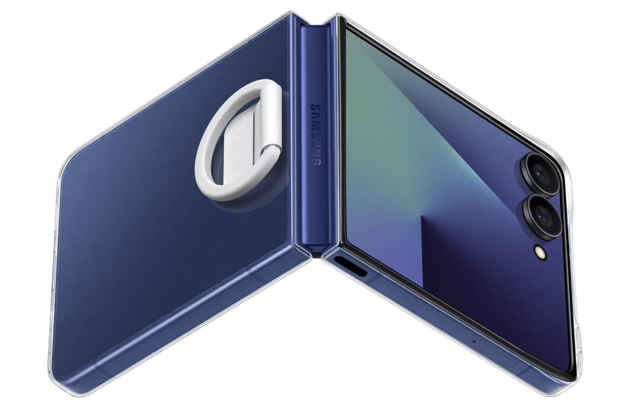Galaxy Z Flip7 Silikon Cover Hülle mit Ring (EF-QF766CTEGWW) - Transparent