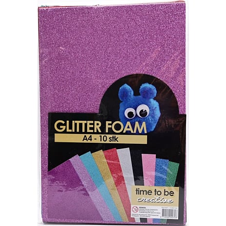 Glitter Foam A4 10 stk.