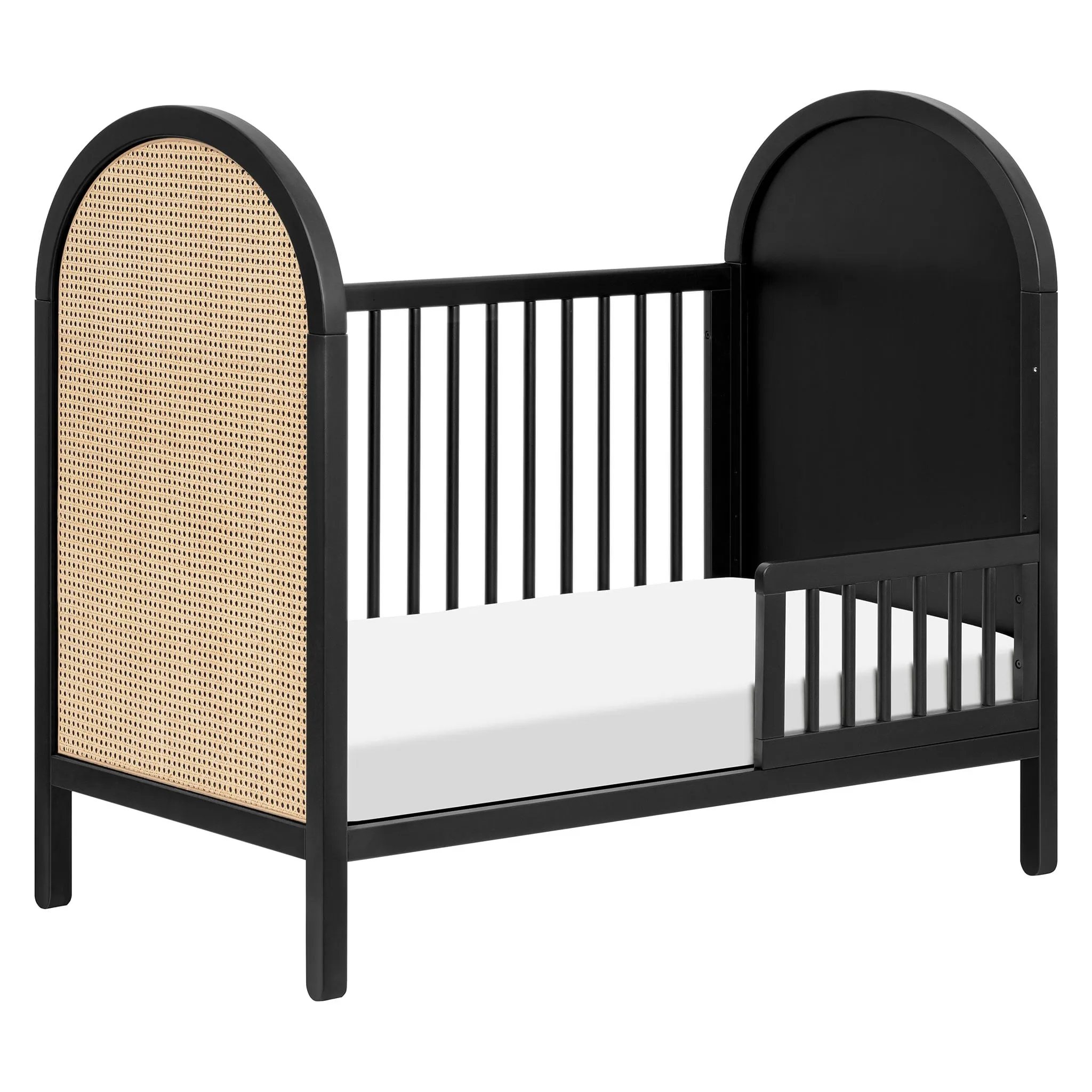 Babyletto Couchette Convertible 3 en 1 Bondi Cane avec Kit de Conversion Lit pour Tout-petit - Noir  Rotin