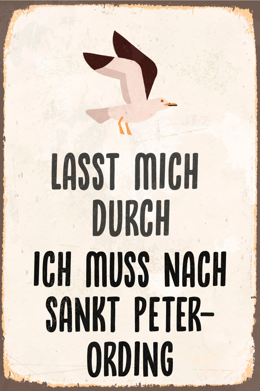 queence Metallbild »Sankt Peter-Ording II« Schriftzug | Schriftzüge | Sprüche | Sprüche & Texte 1 Stk. tlg. Stahlschilder