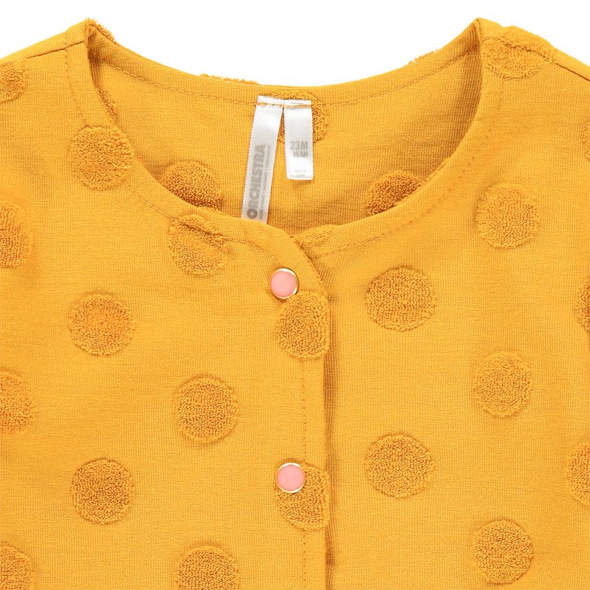 Gilet en maille à pois en relief all-over - Jaune