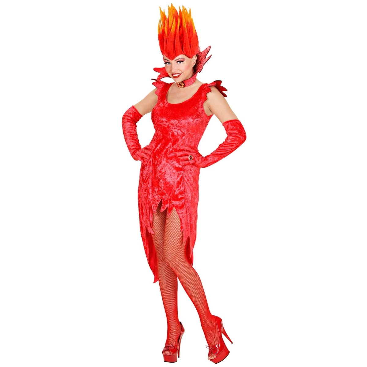 Halloween Jurk Rood Dames Fluwelen Duivel