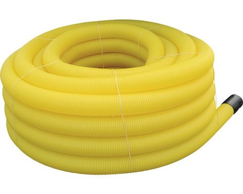 Afvoerbuis, geel, gegolfd, nominale diameter 100 mm, lengte 50 m