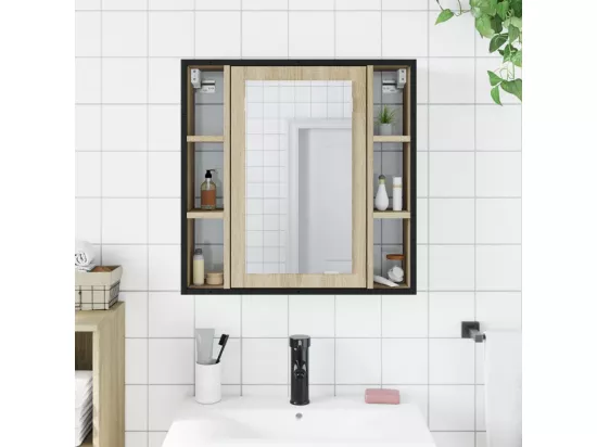 Prolenta Premium - Armoire à miroir de salle de bain chêne sonoma bois ingénierie