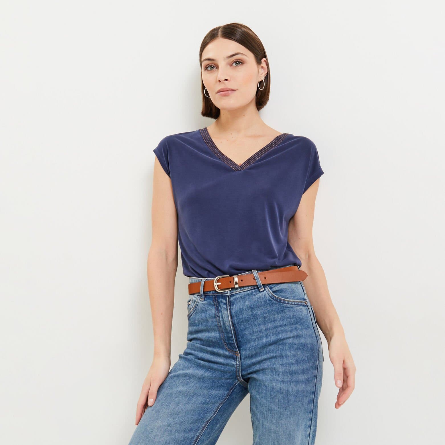 Tshirt col V femme
