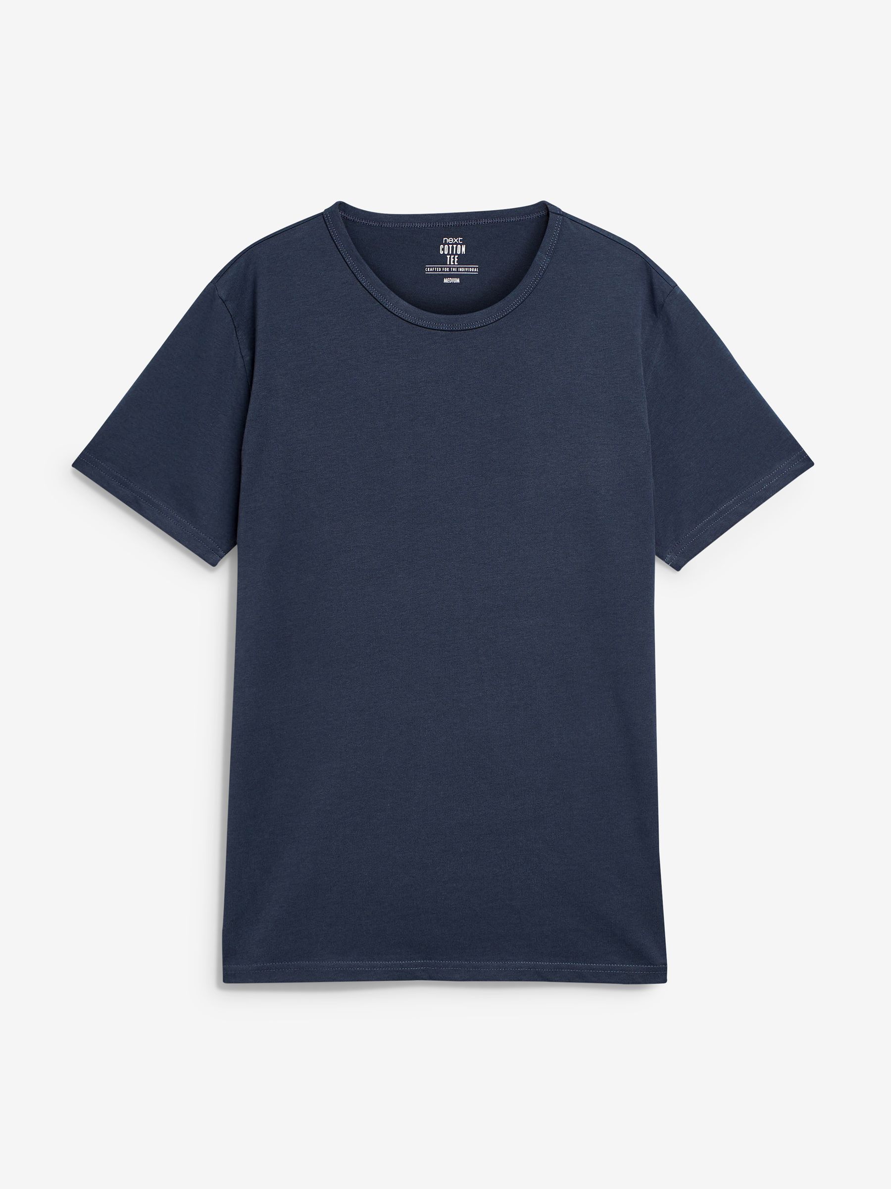 Zwart/gemêleerd grijs/wit/marineblauwe - Slim Fit - Set van 5 100% katoenen T-shirts met laagjes