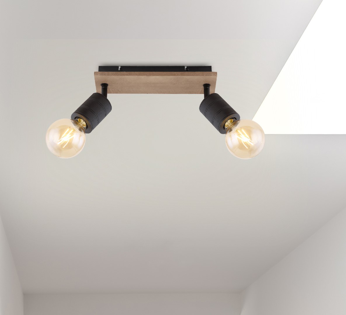 Deckenstrahler - schwarz matt - dunkelbraun - 31 cm