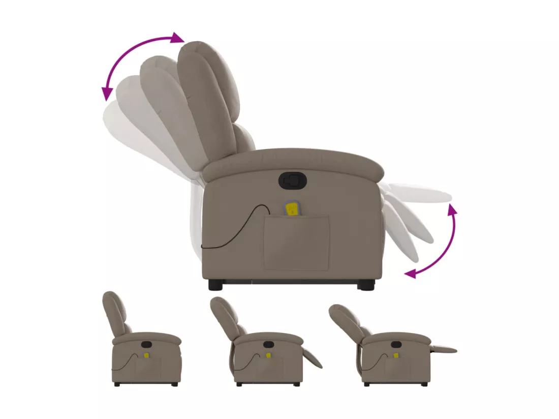 Fauteuil inclinable massant Cappuccino Similicuir