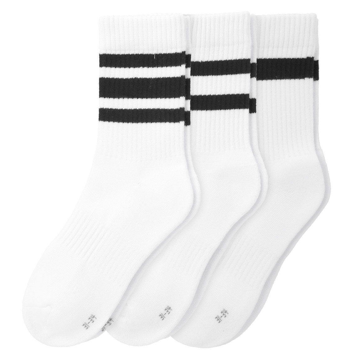 Topolino 3 Paar Kinder Sport-Socken mit Streifen weiss