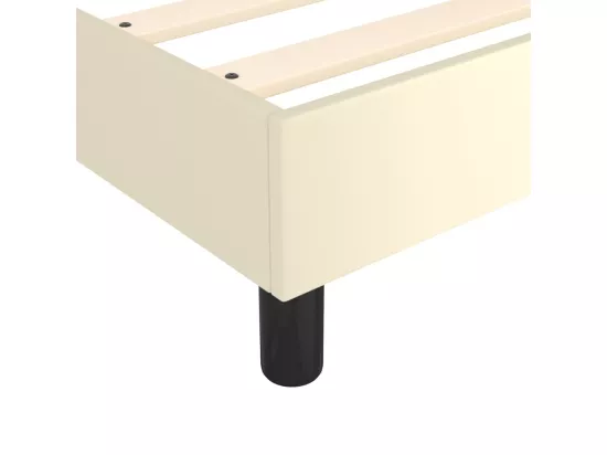 Sommier tapissier Crème 90x200 cm Similicuir