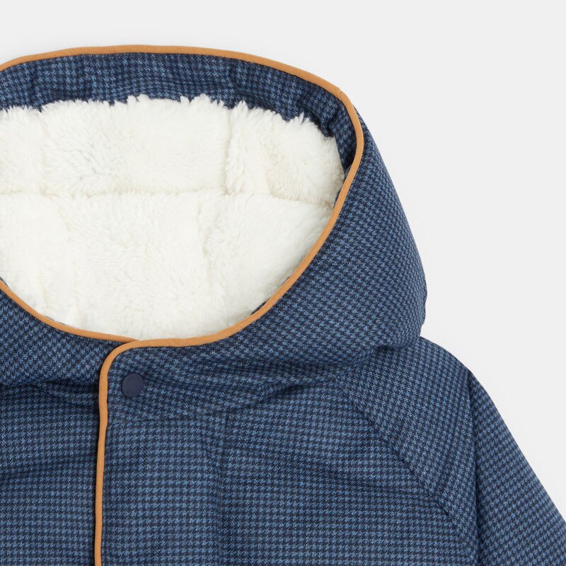 Manteau matelassé imprimé pied de puce bleu bébé garçon Bleu