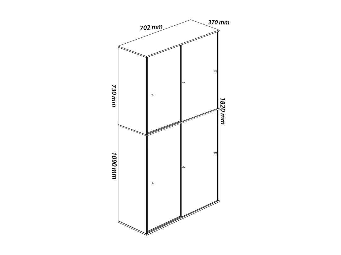 Armoire de bureau portes coulissantes Lona 5x