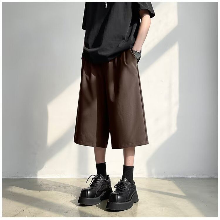Urtishia - Mid Rise Plain Capri Wijde Broek