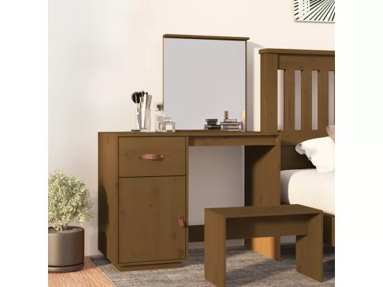 Coiffeuse Marron miel 95x50x134 cm Bois de pin massif