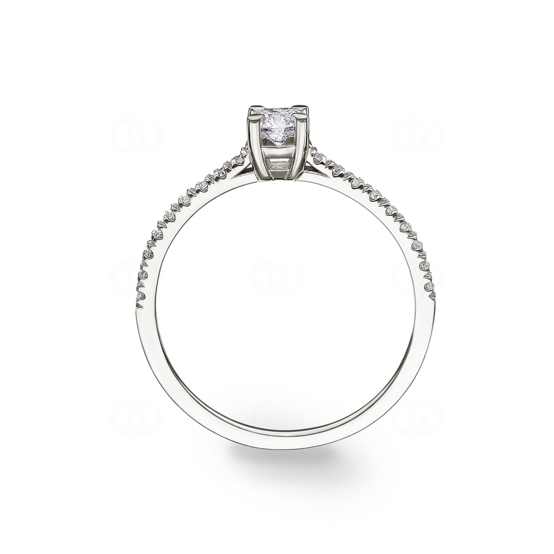 Verlobungsring 750/18 K Weissgold mit Diamanten 0.45 ct H/si