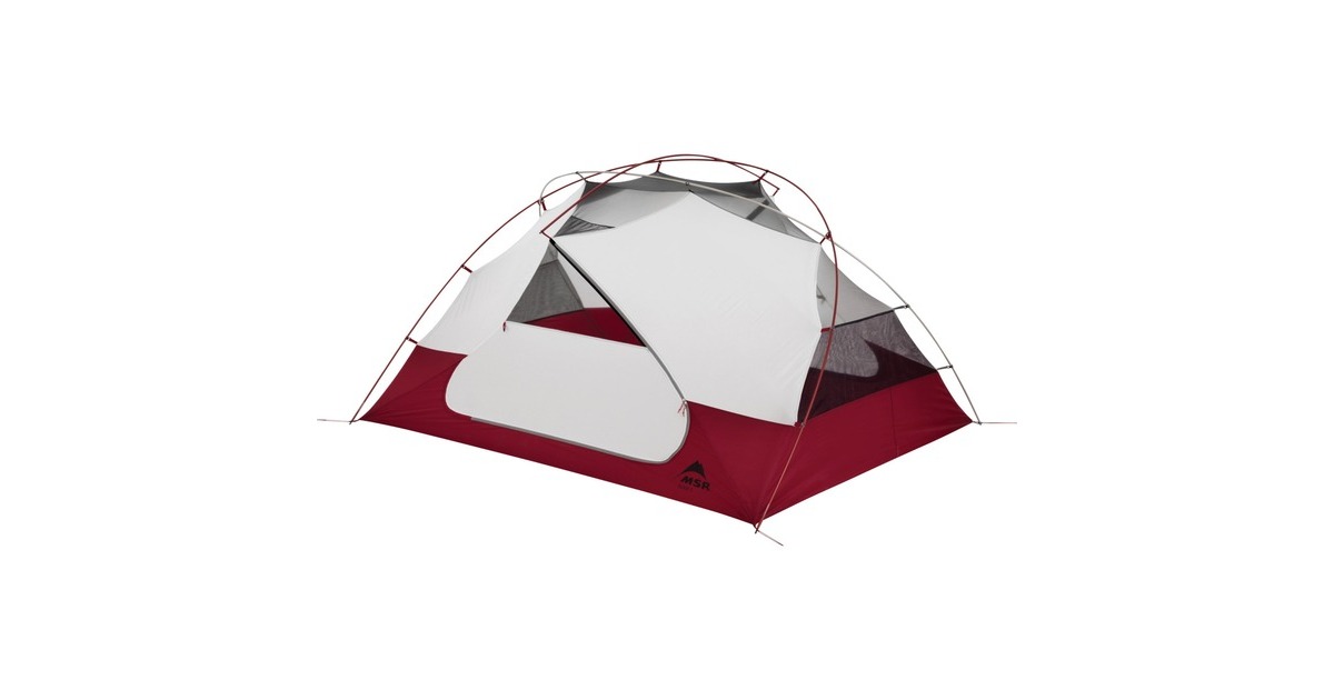 MSRElixir 3 tent  (Lichtgrijs/rood)