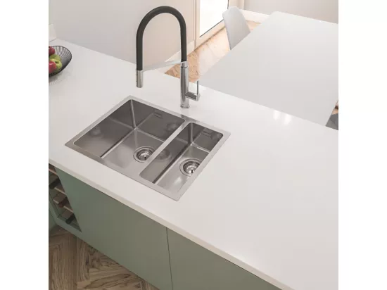Evier à encastrer 1 bac et demi GROHE K700U acier inoxydable 76 x 45 cm