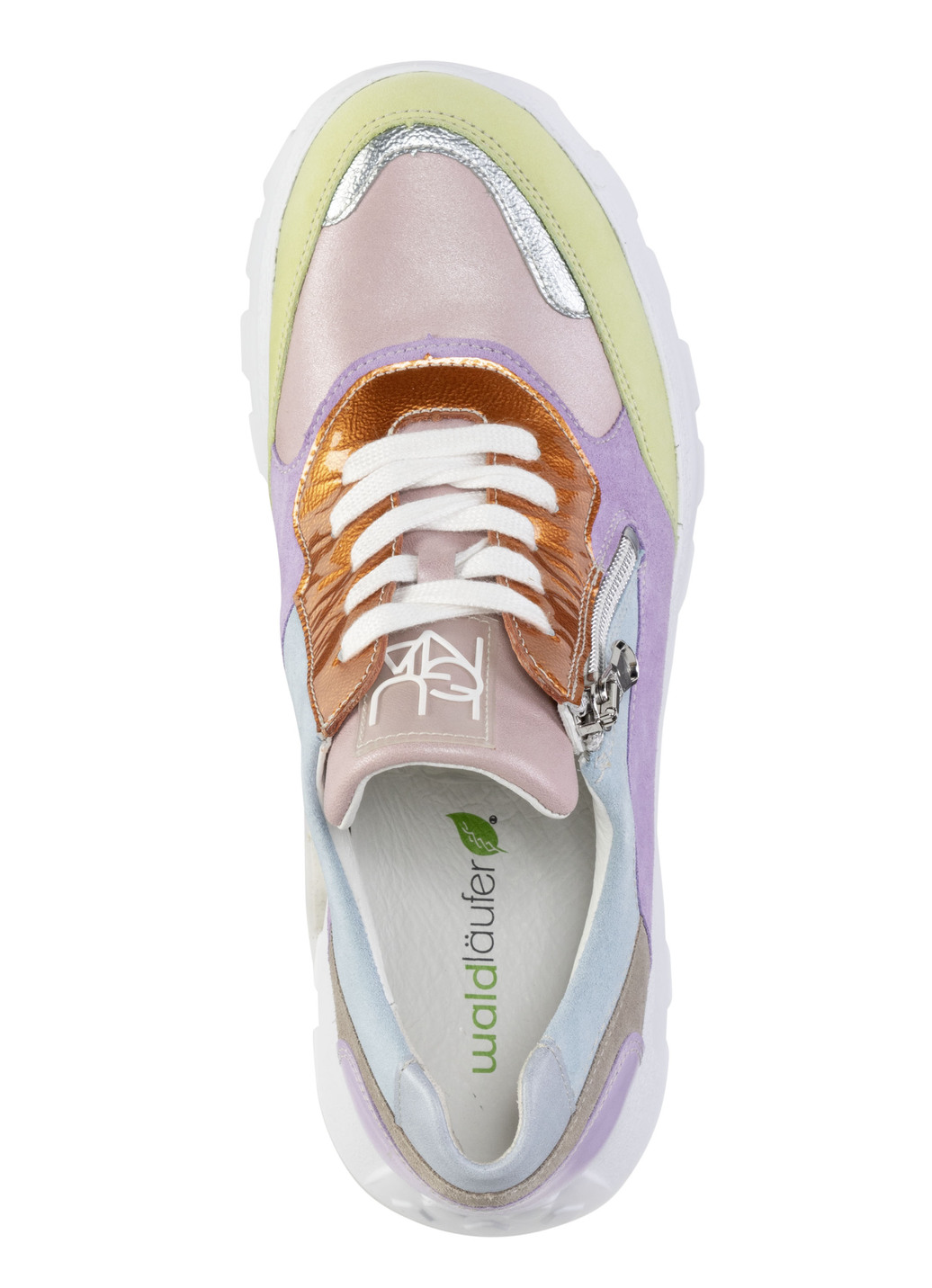 Waldläufer Schnür-Sneaker aus edlem Leder-Materialmix