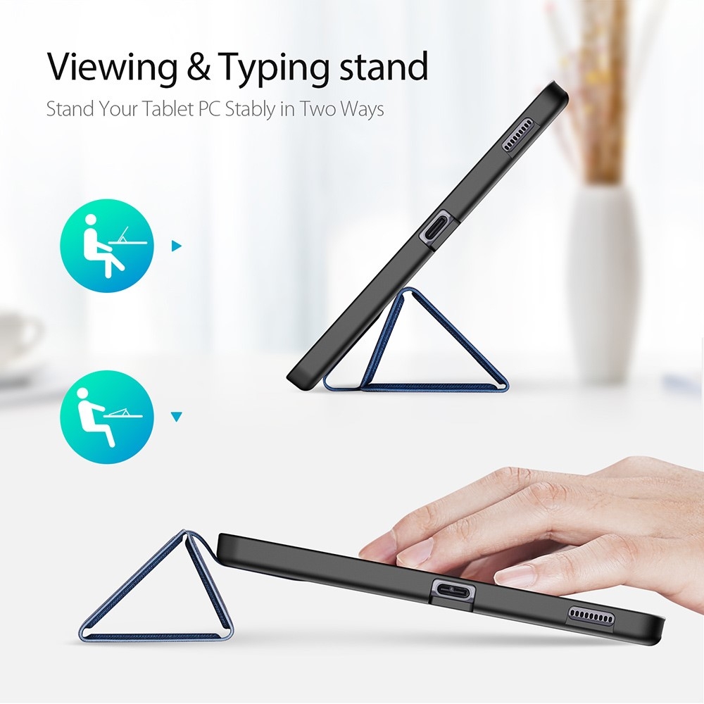 Samsung Galaxy Tab S6 Lite (2024/2022/2020) Tasche Smart Cover Hülle Stoff Design S-Pen Halterung - Dunkelblau