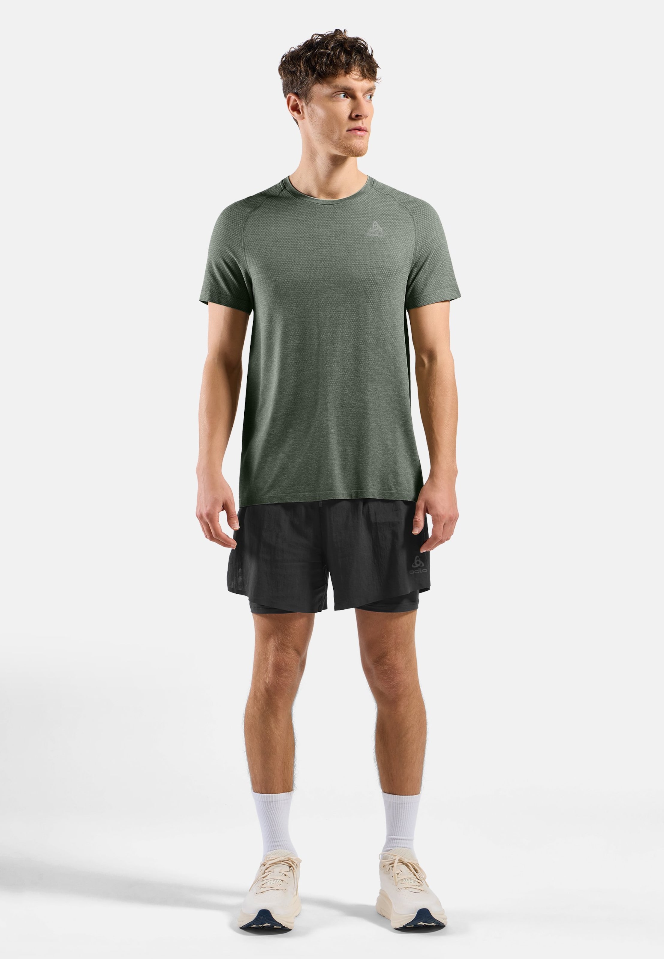 Essentials Seamless Laufshirt in shadow melange