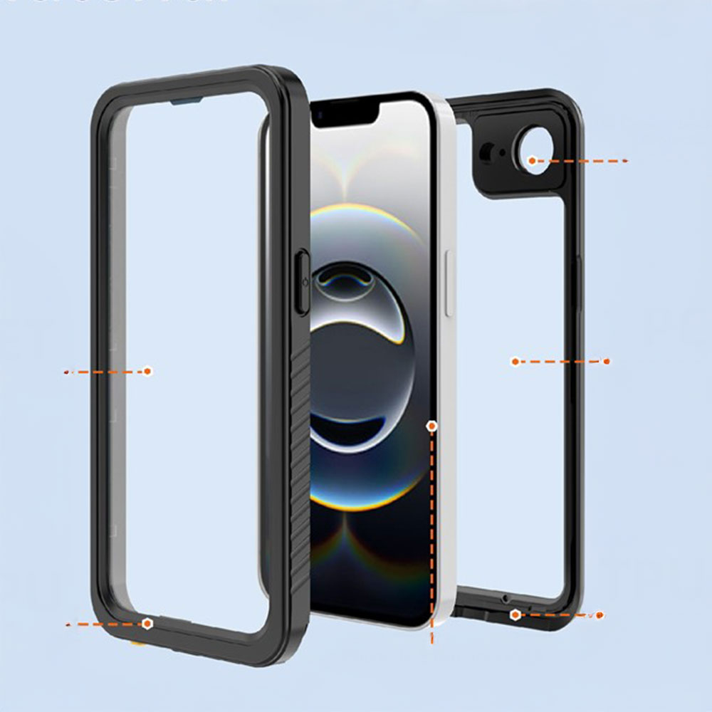 iPhone 16e Wasserfeste Outdoor Schutz Hülle (IP68) - Schwarz