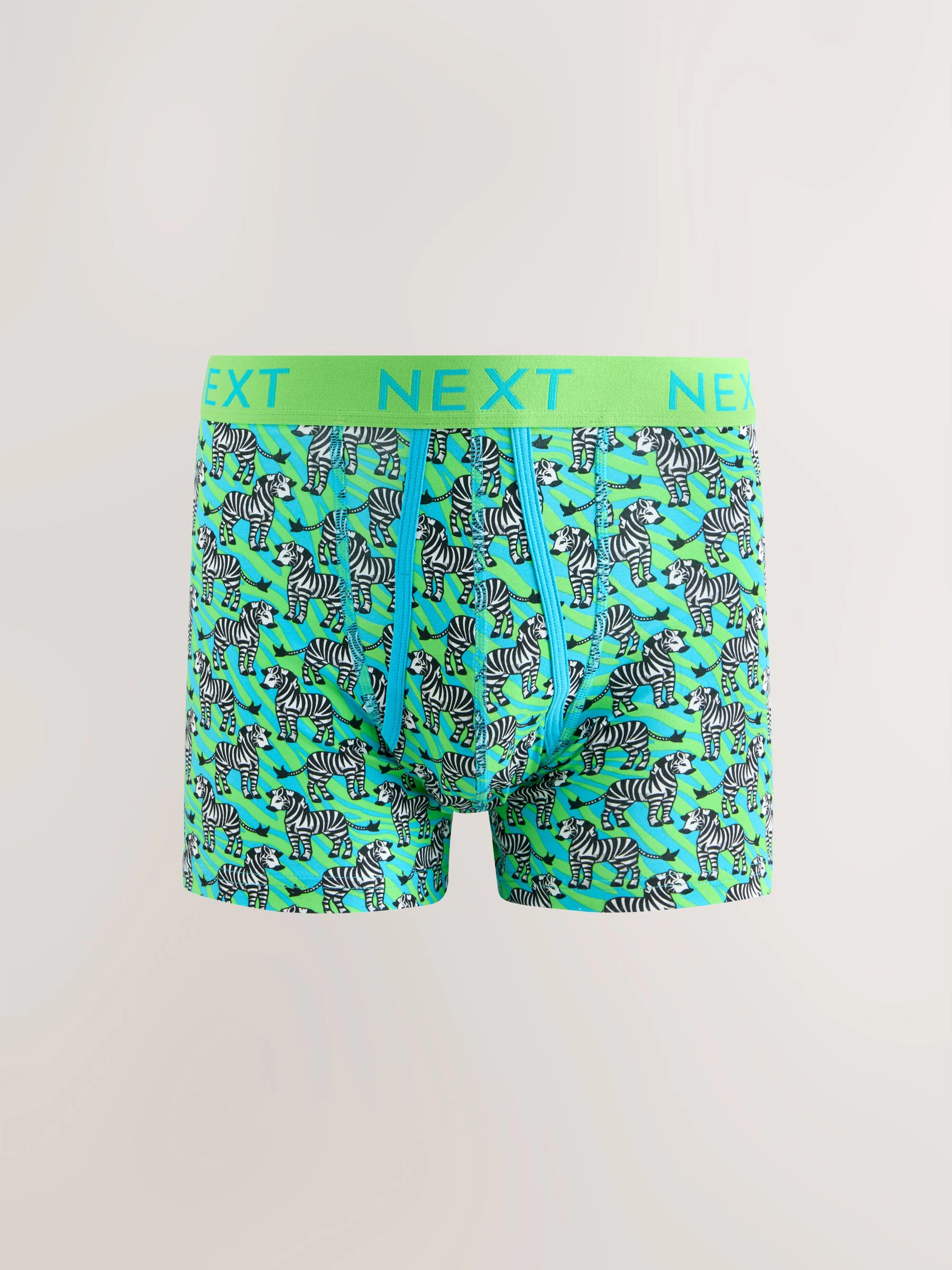 Felroze/Blauw Dierenprint - Boxershorts met A-voorkant