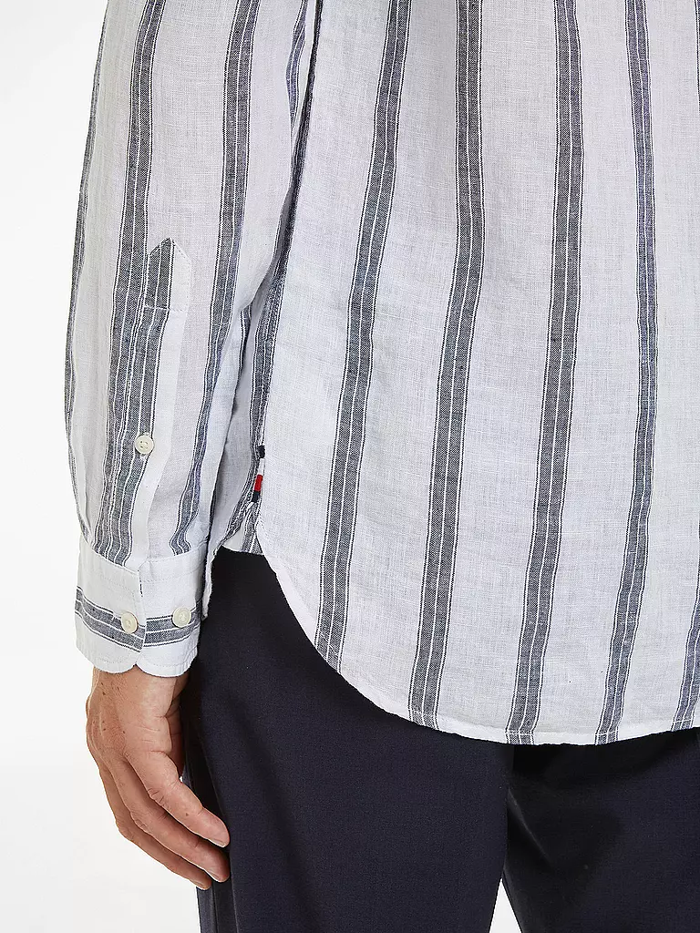 TOMMY HILFIGER Leinenhemd Slim Fit  weiss