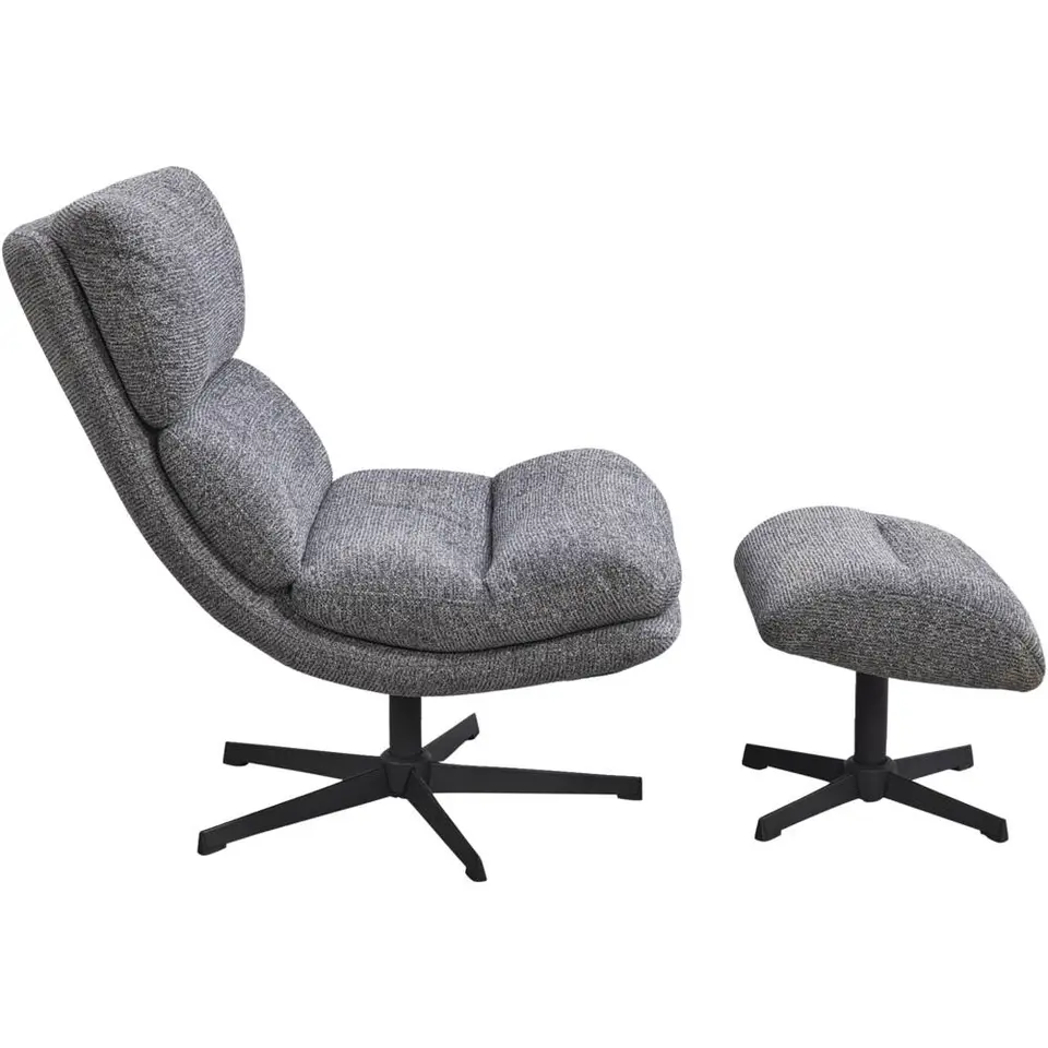 Fauteuil Bobbi incl. hocker - antraciet