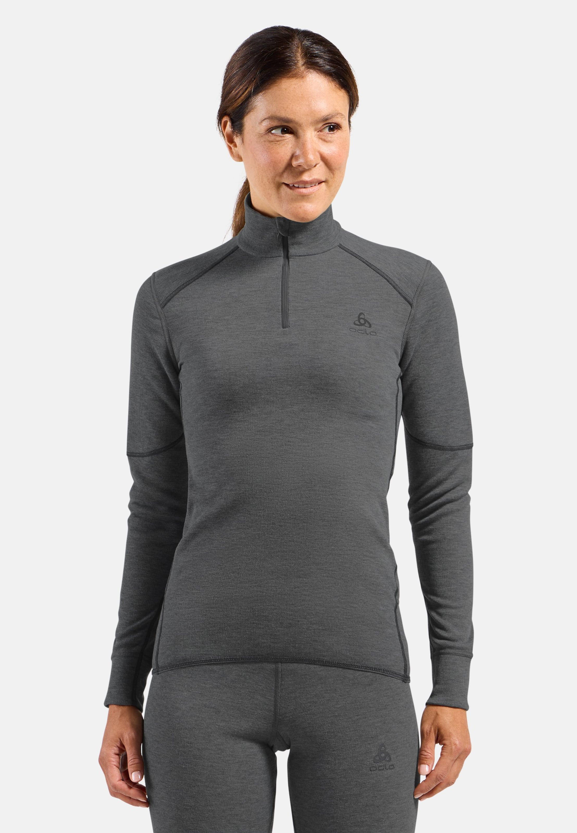 Active X-Warm Base Layer Half Zip in odlo steel grey melange