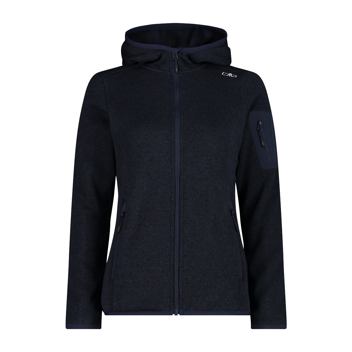 CMP Strickfleecejacke »KNITTED MELANGE HOODY WOMAN HOODY« 1 Stk. tlg. mit Kapuze Wärmend und atmungsaktiv