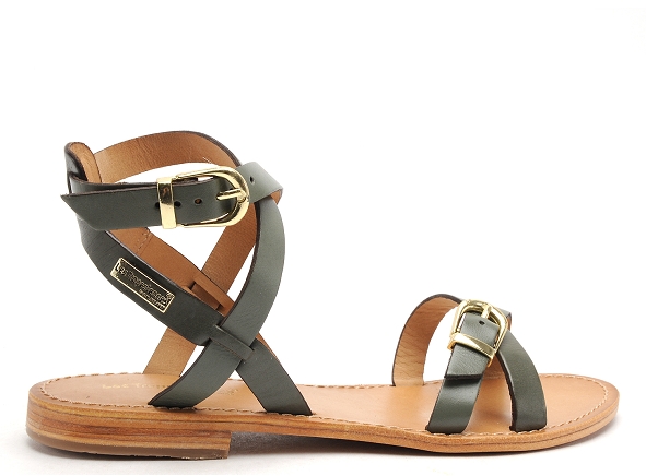 Les tropeziennes nu pieds plats femme hepana kaki