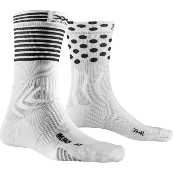 Chaussette vélo X-SOCKS BIKE RACE 4.0 ARCTIC ARCTIC WHITE/DOT/STRIPE