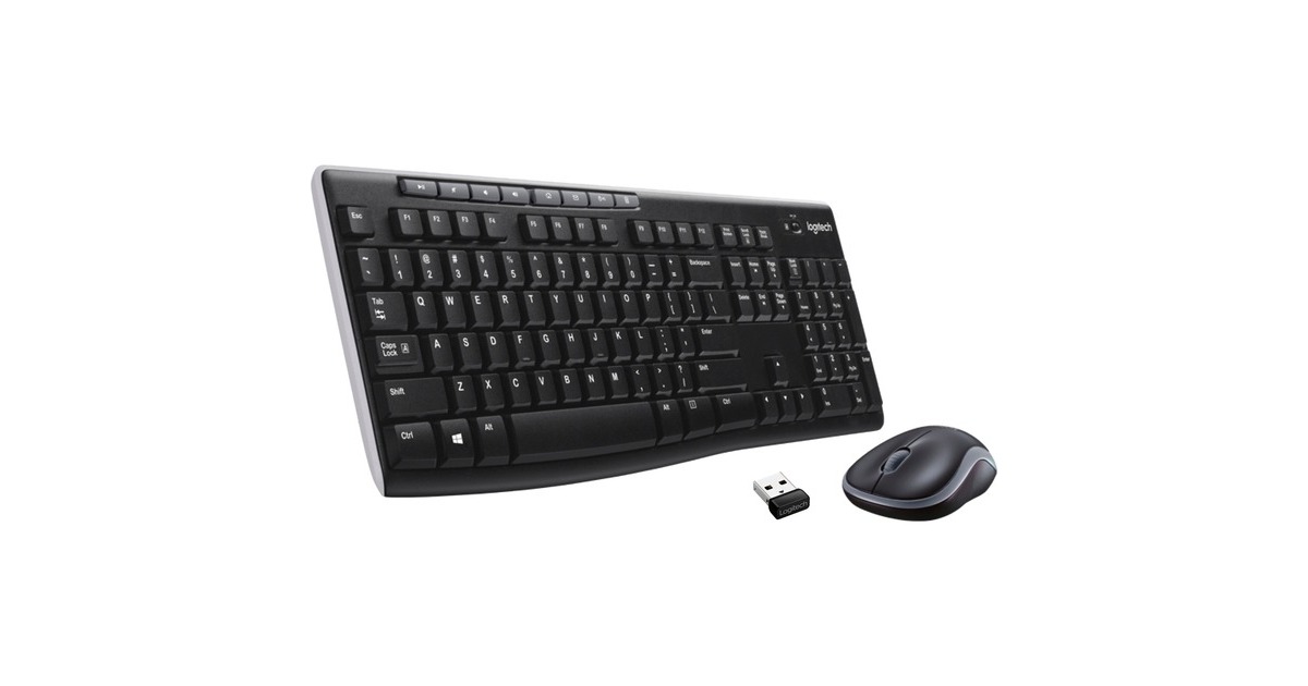 LogitechWireless Combo MK270, desktopset  (Zwart, EU lay-out (QWERTY), Rubberdome)