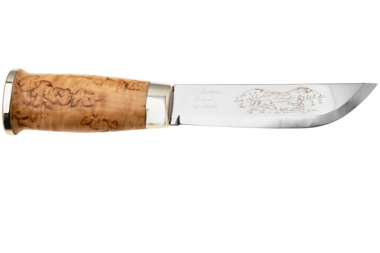 Marttiini Lapp 240010 Stainless, Curly Birch, vaststaand mes