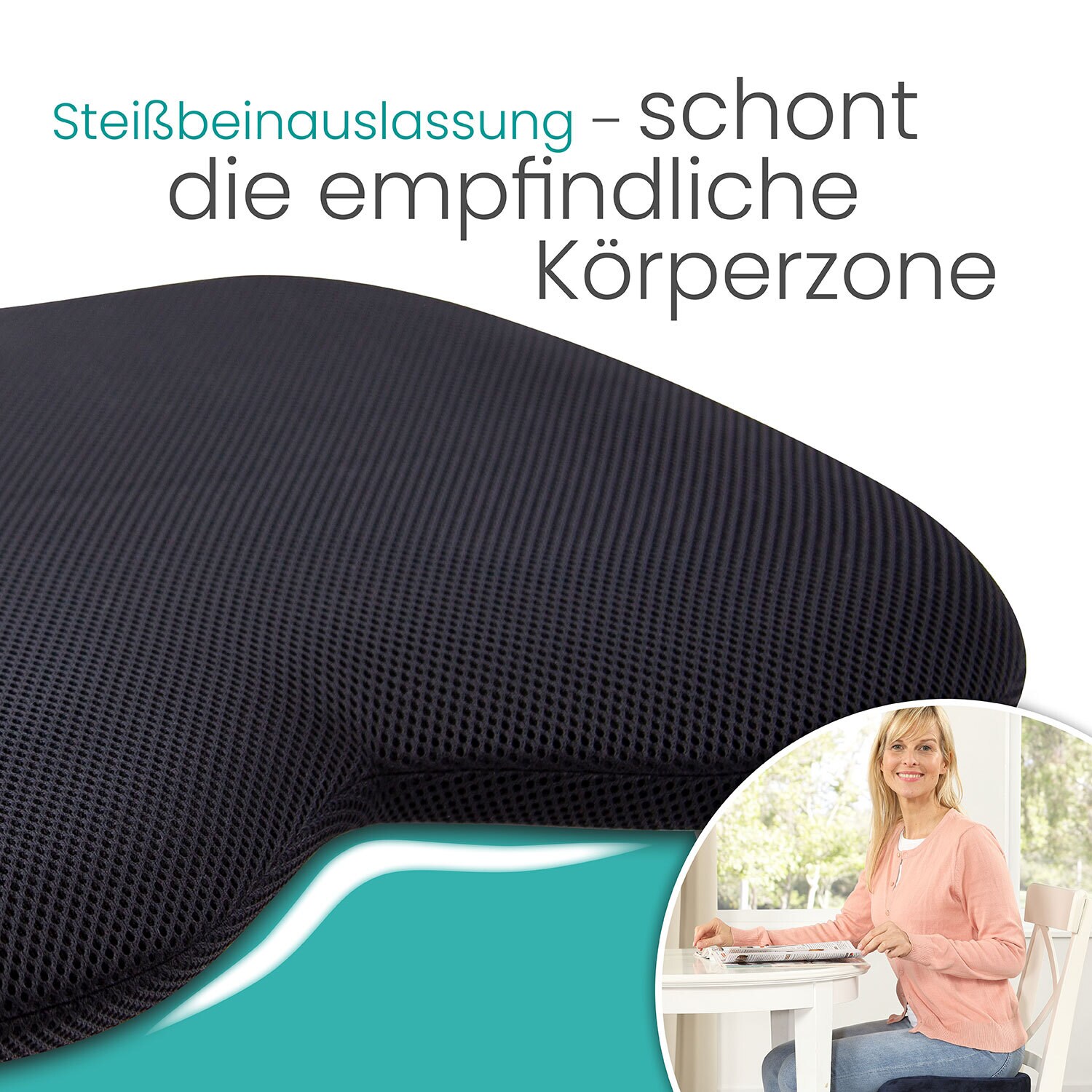 aktivshop Steißbein-Druckentlastungs-Sitzkissen aktiv mit Gel