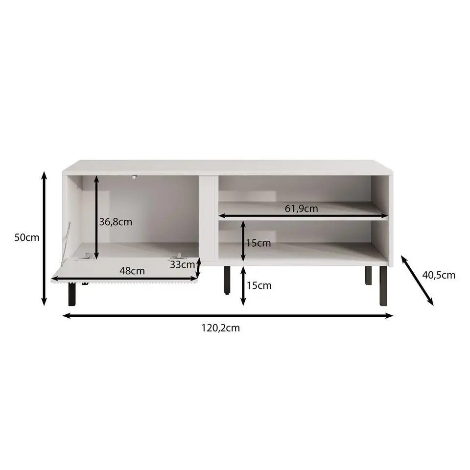 Meubella - TV-Meubel Margareth - Wit - 120 cm
