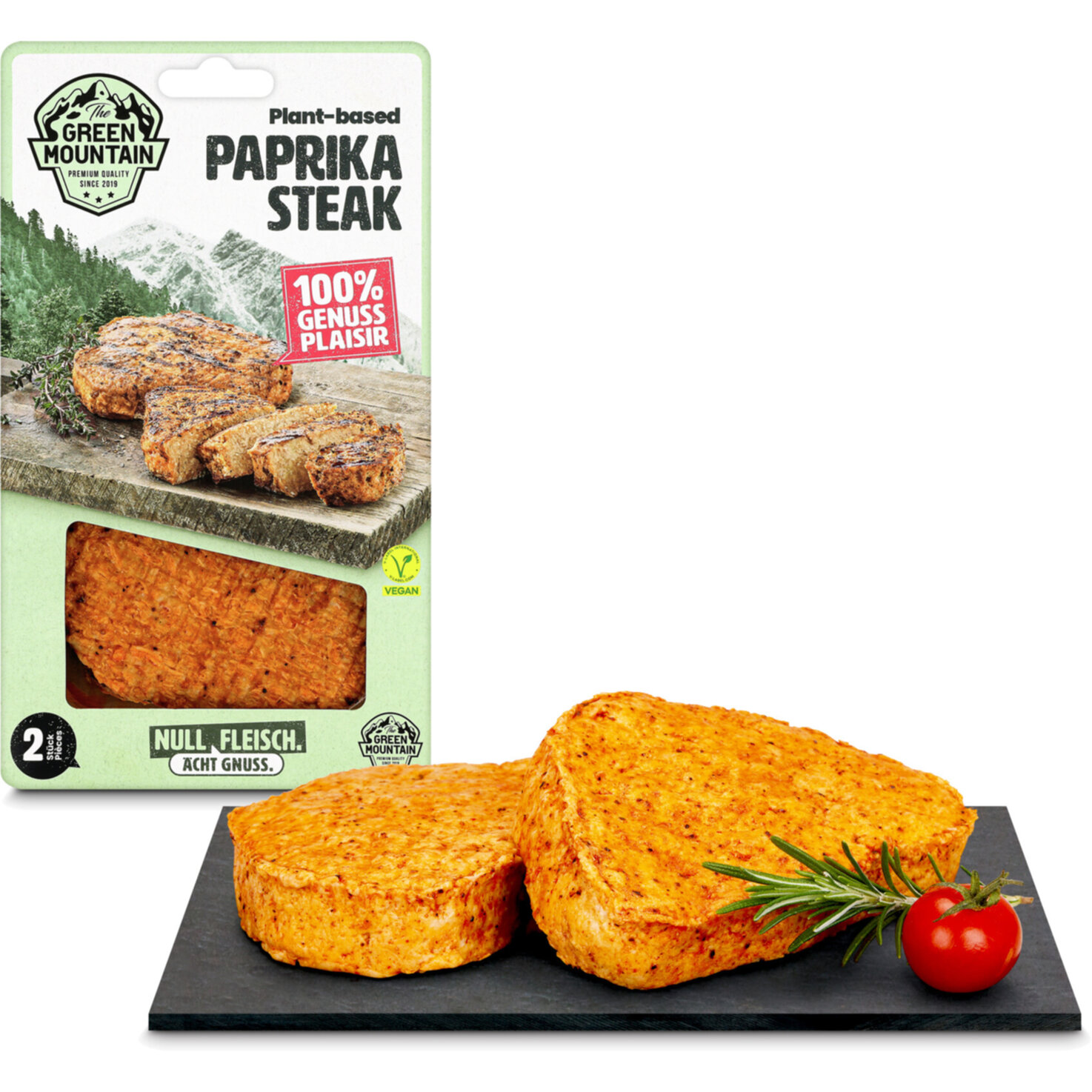 The Green Mountain plant-based veganes Steak Paprika -