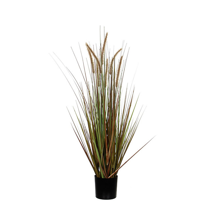 Herbe panache dogtail vert artificiel en pot ø70 x h.150 cm