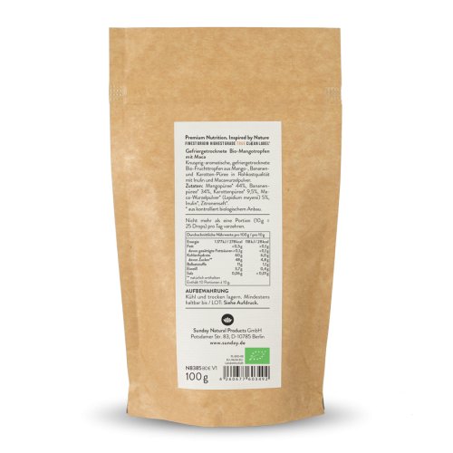 Sunday Natural Products  Bio Mango DropsMaca RootGefriergetrocknet