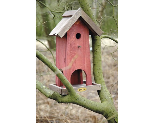 Voederhuisje en nestkastje 26,5x18,5x45 cm roodbruin