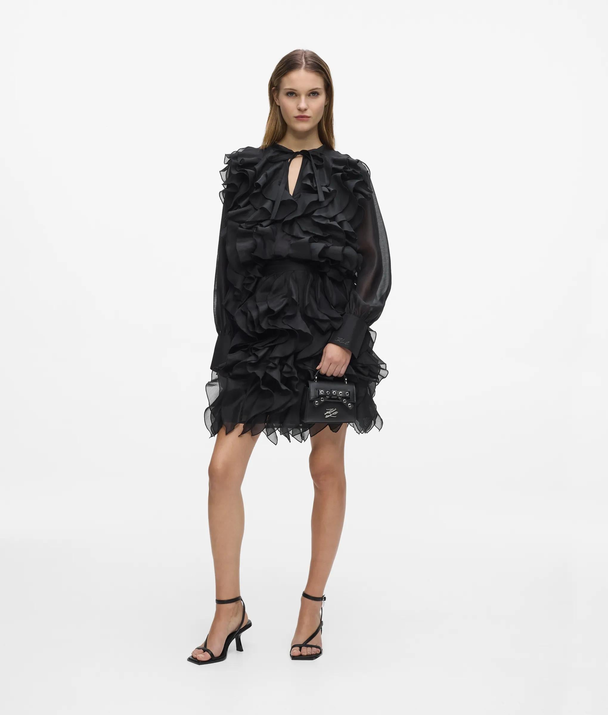 Minirokje met ruches van organza
